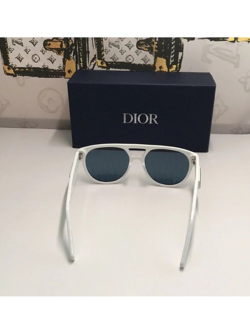 New Authentic Dior White Acetate Sunglasses DIOR B23 R 11 - Picture 9 of 11